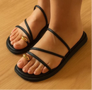 Sandália confort com tiras