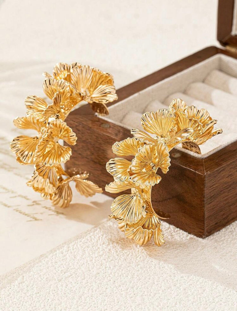 Argola floral autêntica