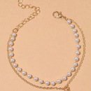 Pulseira de camadas de pérolas