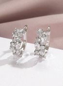 Brinco argola cravejada | Prata 925