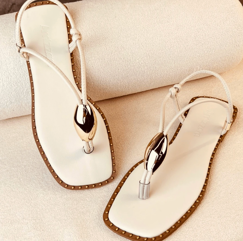 Sandalia Feminina metalizada