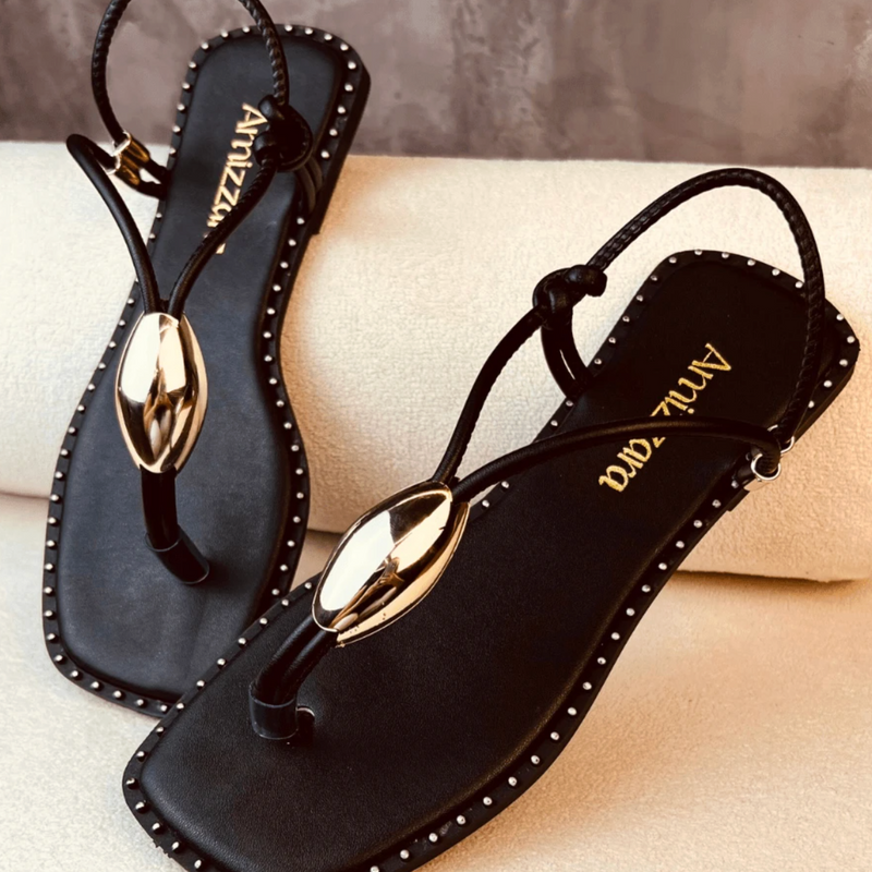 Sandalia Feminina metalizada