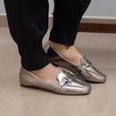 Mocassim metalizado luxo