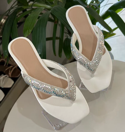 Chinelo pedraria luxo