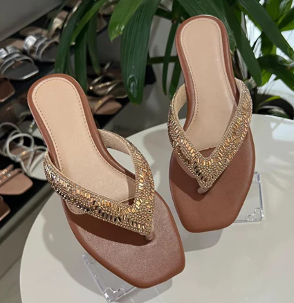 Chinelo pedraria luxo