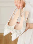 Salto laço pérola luxo