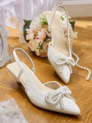 Salto laço pérola luxo