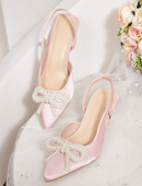 Salto laço pérola luxo