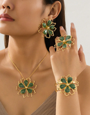 KIT | Pulseira, Anel, Colar, Brincos Luxo