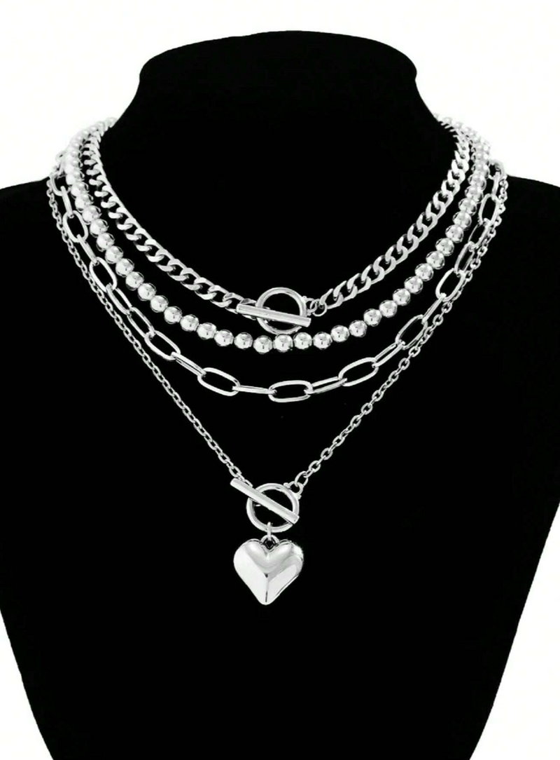 Colar com pérolas (4 peças)