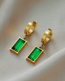 Conjunto colar + brinco esmeralda