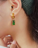 Conjunto colar + brinco esmeralda