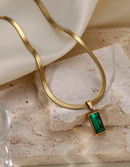 Conjunto colar + brinco esmeralda