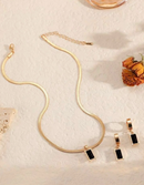 Conjunto colar + brinco esmeralda