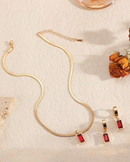 Conjunto colar + brinco esmeralda