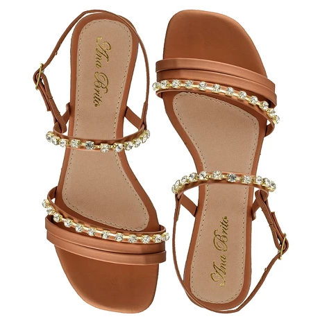 Sandália Feminina com Brilho