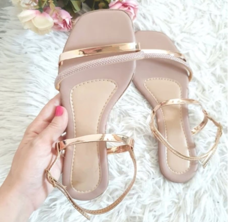 Sandália tiras duo color