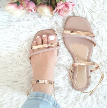 Sandália tiras duo color