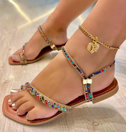 Sandália multicolorida