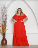 Vestido decote ombro a ombo