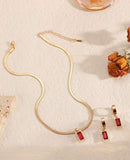 Conjunto colar + brinco esmeralda